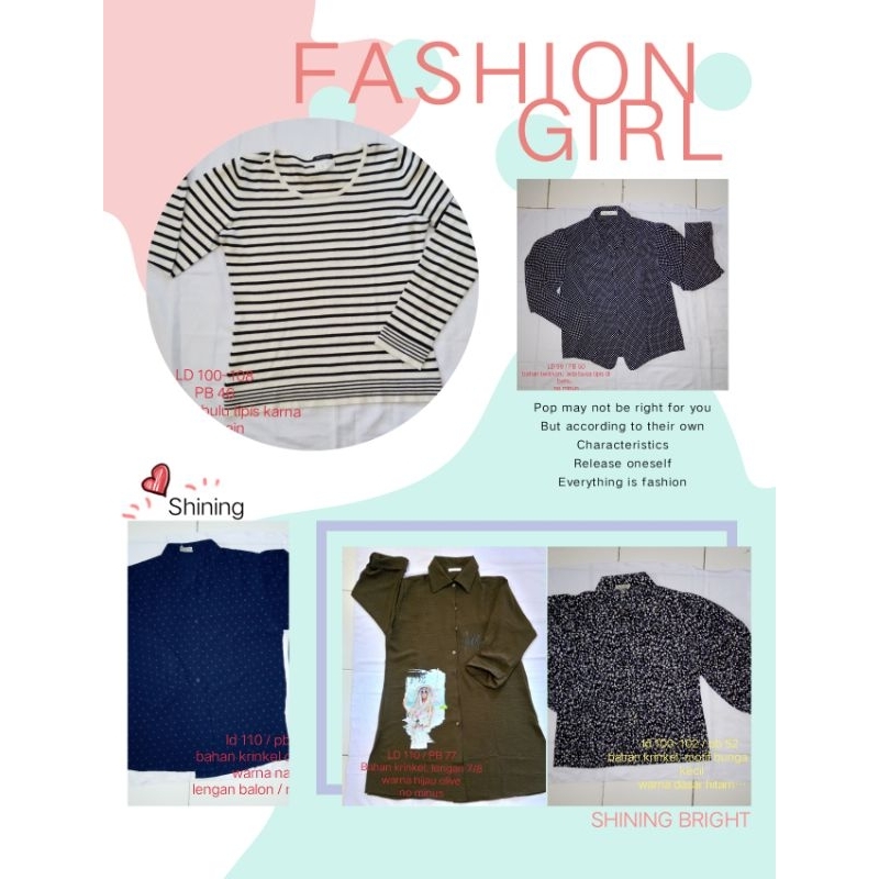 Atasan Cantik Murah/Atasan Prelove/Baju Lucu Cantik/Atasan Krinkel