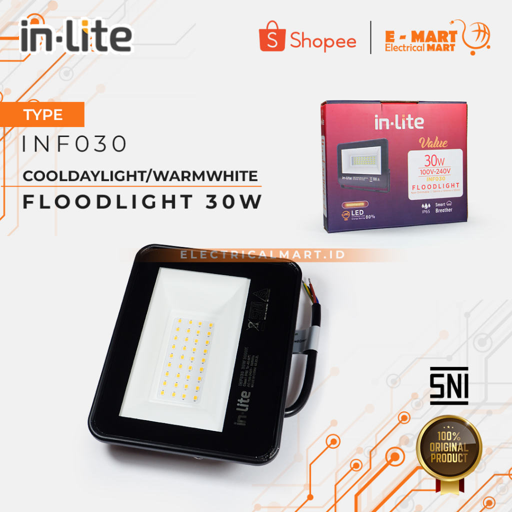 INLITE LAMPU SOROT TEMBAK 30watt Inlite LED Value Outdoor
