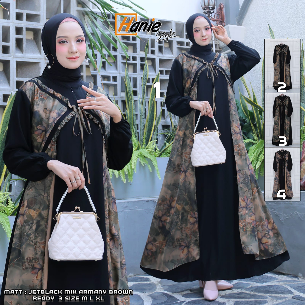 Gamis Jetblack mix Armani brown