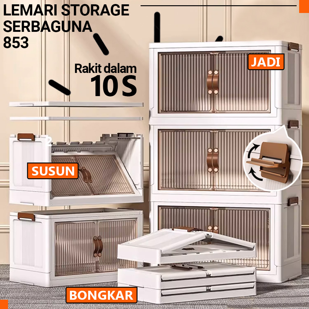 Rak Plastik Susun Transparan Lemari Penyimpanan Multifungsi ORANGEHOME88