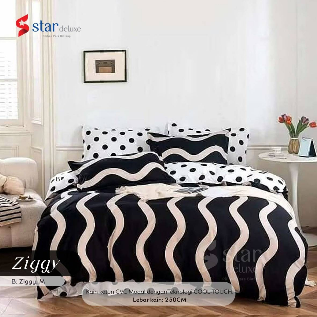 Bedcover Set Motif Ziggy Bahan Katun Premium Quality bedcover sprei aesthetic motif bunga daun 160x2
