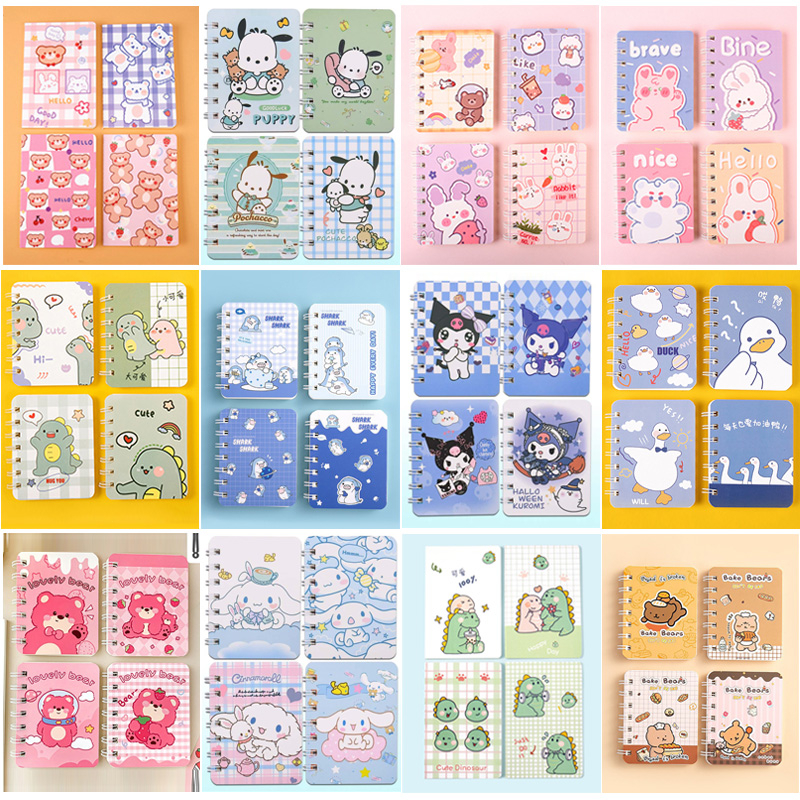 

Buku / Notebook Mini Ring A7 Motif mini cartoon mini book notepad karakter buku tulis ring memo kecil murah