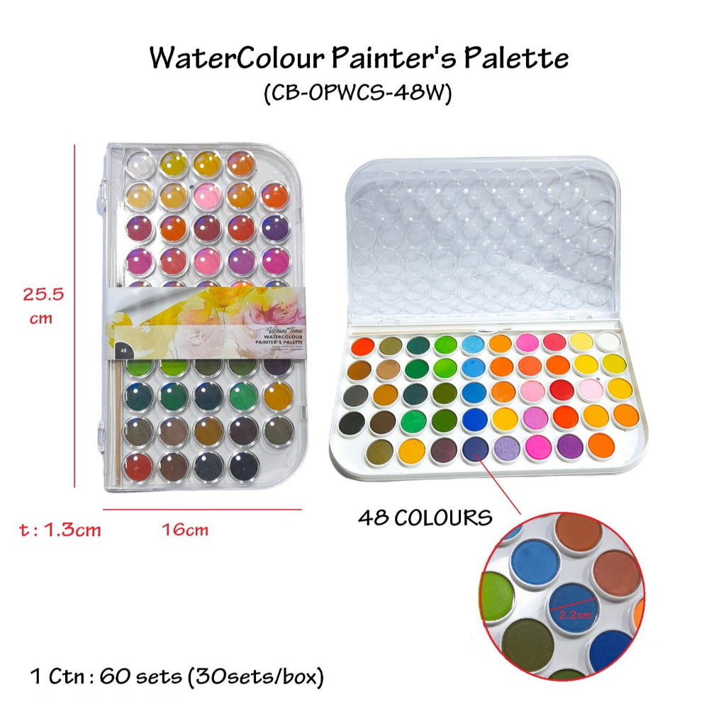 

Water Colour Painting 48 Colour Solid / Cat Air Lukis 48 Warna