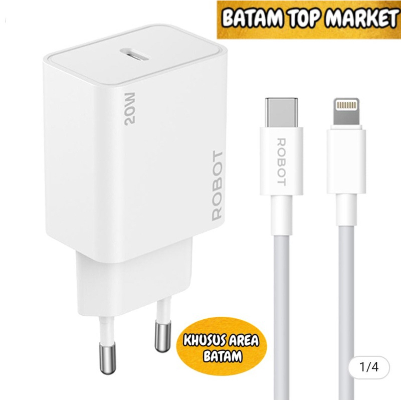 CHARGER IPHONE 1 SET 20W TYPE C TO LIGHTNING ORIGINAL RBT [ BATAM ]