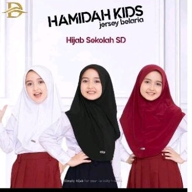 bergo hamidah anak / hijab sport anak jersey / hijab jersey
