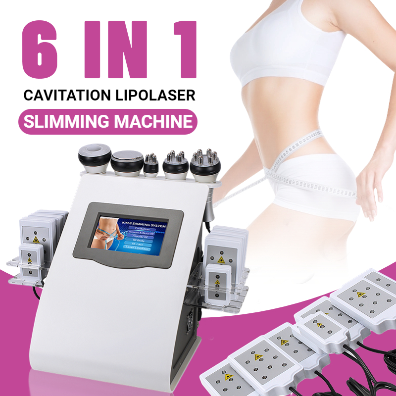 RF 6 IN 1 rf wajah Pelangsing Badan Alat RF Slimming machine + 80K Cavitation RF Lipo 6 in 1 Cavitat
