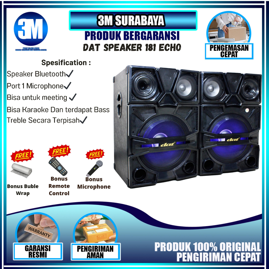 SPEAKER AKTIF BASS BLUETOOTH | SPEAKER BLUETOOTH BASS | SPEAKER MEETING KARAOKE 18 INCH DAT DX 181 G