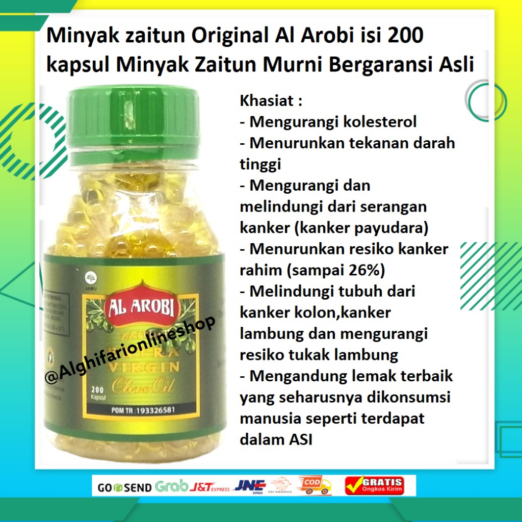 Minyak zaitun al arobi isi 200 kapsul DIJAMIN ASLI DAN ORIGINAL