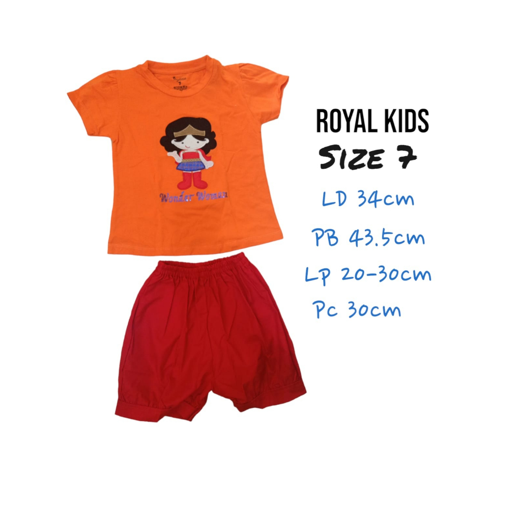 Setelan Anak Perempuan Royal Kids Wonder Woman Orange Set