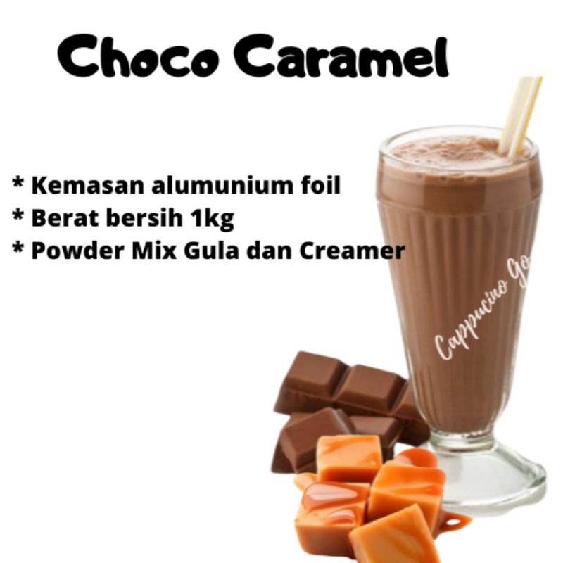 

BUBUK MINUMAN BOBA / SERBUK MINUMAN / POWDER DRINK RASA CHOCO CARAMEL 1KG MIX GULA