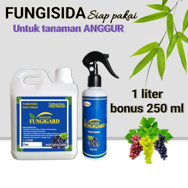 Fungisida pembasmi jamur cendawan patogen pengganggu tanaman anggur siap pakai kemasan 1 liter bonus
