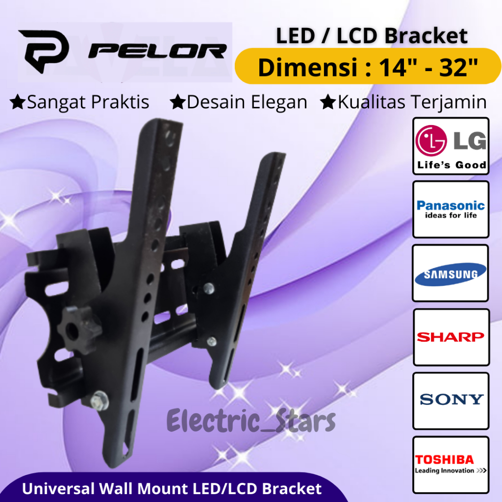 Bracket / Breket TV - Penopang TV LED/LCD Pelor 14-32 Inch