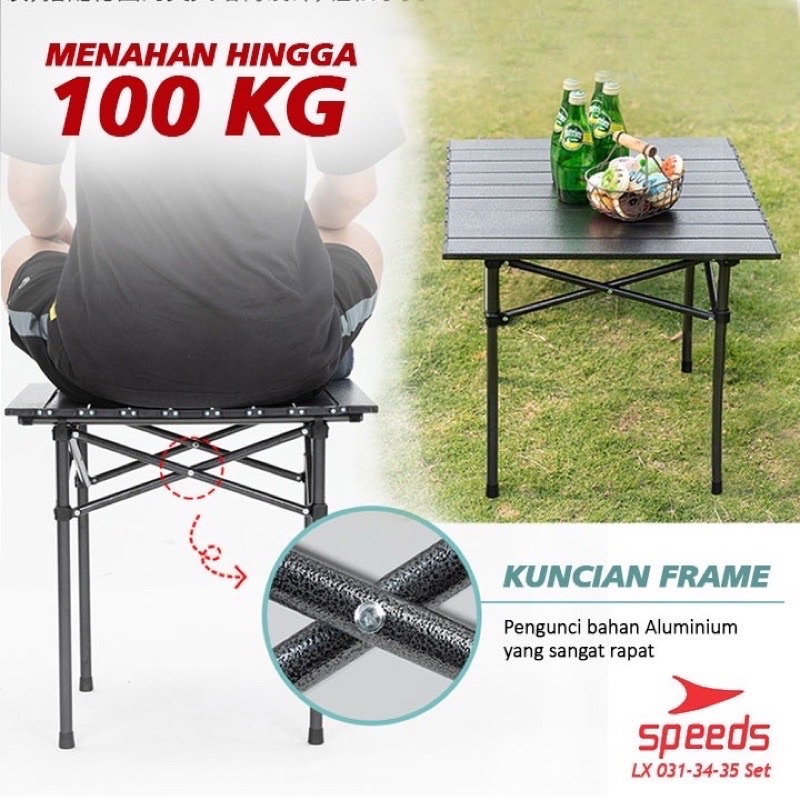 MEJA LIPAT CAMPING OUTDOOR ALUMINIUM / MEJA LIPAT ALMUNIUM / MEJA CAMPING / MEJA SANTAI / MEJA LIPAT