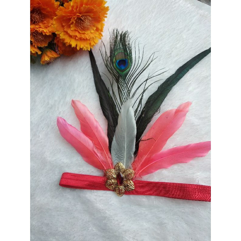 Bandana Bulu/Aksesoris kepala/Bando Bulu/Bandana pentas tari