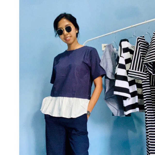 Rena Top - Blouse Linen - Atasan Linen - Blouse wanita