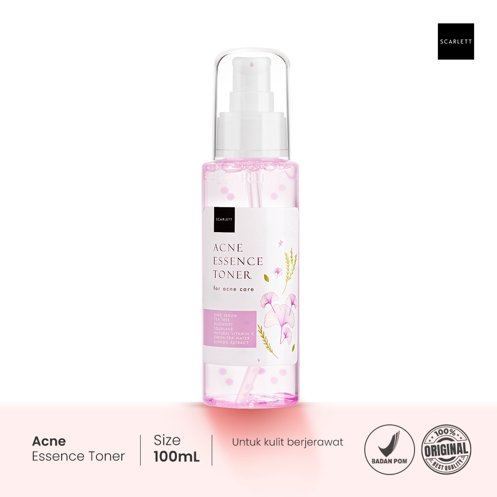 SCARLETT Whitening Acne Essence Toner 100ml - Toner Untuk Kulit Berminyak dan Berjerawat