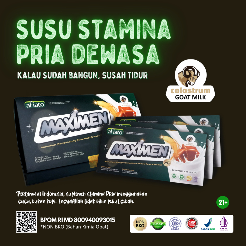 

Susu Bubuk Stamina Pria MAXIMEN