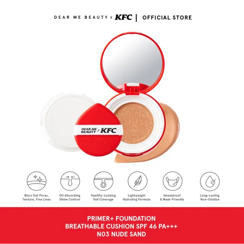 Cushion Dear Me Beauty × KFC Primer + Foundation Breathable Cushion SPF 46 PA+++ shade N03