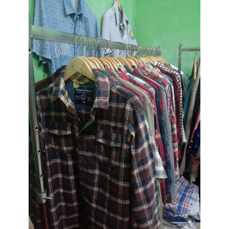 link borongan kemeja flanel