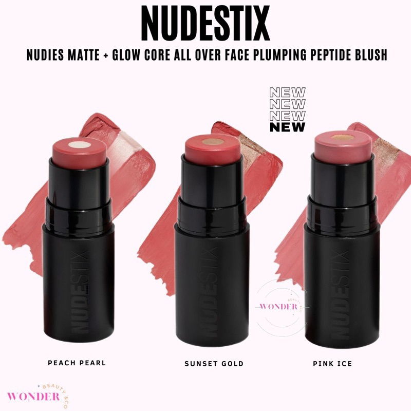 NUDESTIX NUDIES MATTE and GLOW CORE ALL OVER FACE PLUMPING PEPTIDE BLUSH nudestix
