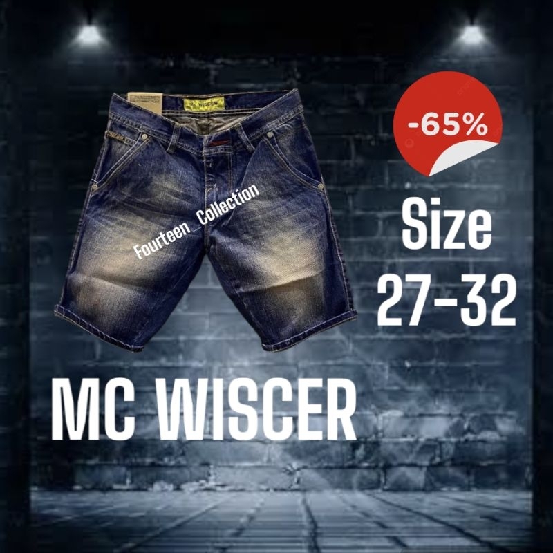 WISCER Celana Pendek Jeans Sobek Pria Wiscer Distro Polos Terbaru