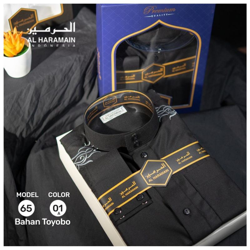 (BISA COD) Jubah Al Haramain, Gamis Pria Haramain Premium Manset Bordir 65 Toyobo