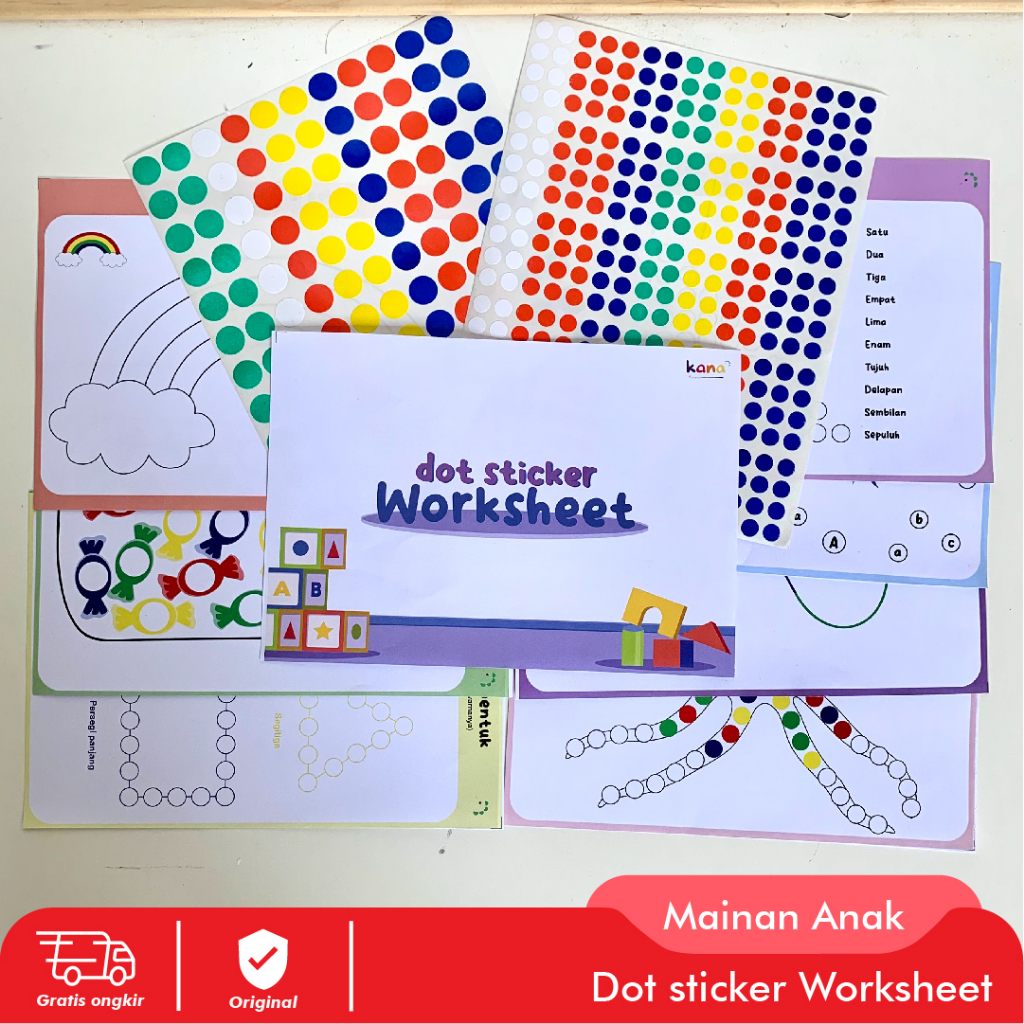 

Stiker Bulat/ Dot Sticker/ Dot Sticker Worksheet (teman.kana)