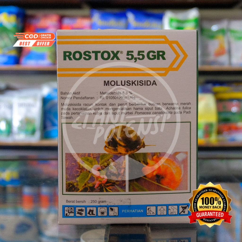 Moluskisida ROSTOX 5,5GR 250 Gram ( Toxiput / Siputox ) Uni Agro Chemica