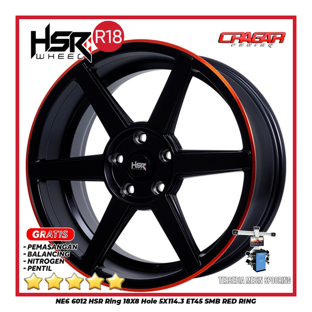 Velg Mobil Palang 6 R18 Hsr Ne 6 Lubang 5 Buat Xpander Brv Hrv Creta Dll