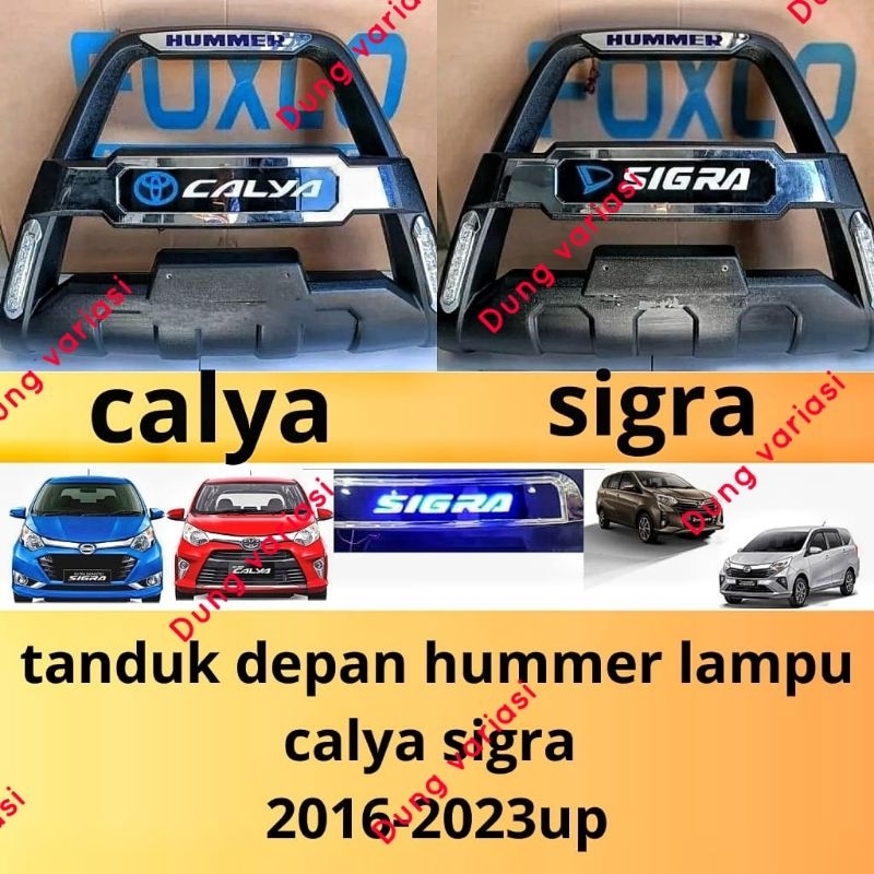 Tanduk depan bumper depan calya sigra 2016,2019,2023 Hummer lampu