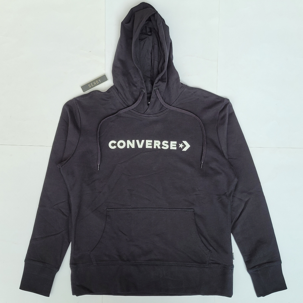 Converse Icon Play Hoodie Womens Original Jaket Wanita Cewek Black Hitam Katun