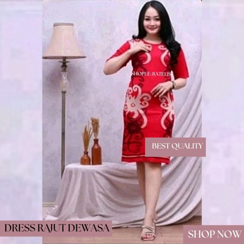 Dress rajut motif Kalimantan  Dress motif dayak Dress pua kumbu