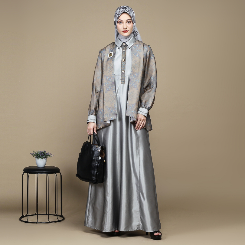 Promo Dress 12.12 - Disc up to 70% - Nina Nugroho - Sand of Bloom Silver Dress