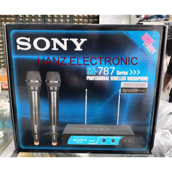 PROFESIONAL UHF WIRELESS MICROPHONE sony sn-787/MIC WIRELESS 2 MIC GAGANG SONY787