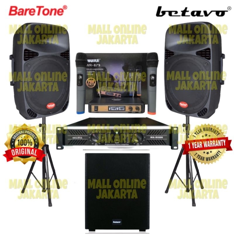 Paket sound system Baretone 15 inch + subwoofer aktif Betavo 15 inch Sa150