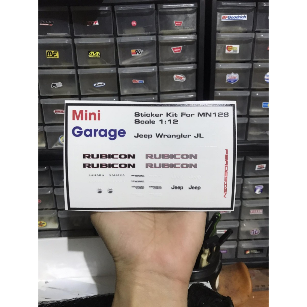 Sticker RC MN128 Jeep Wrangler Rubicon JL skala 1:12