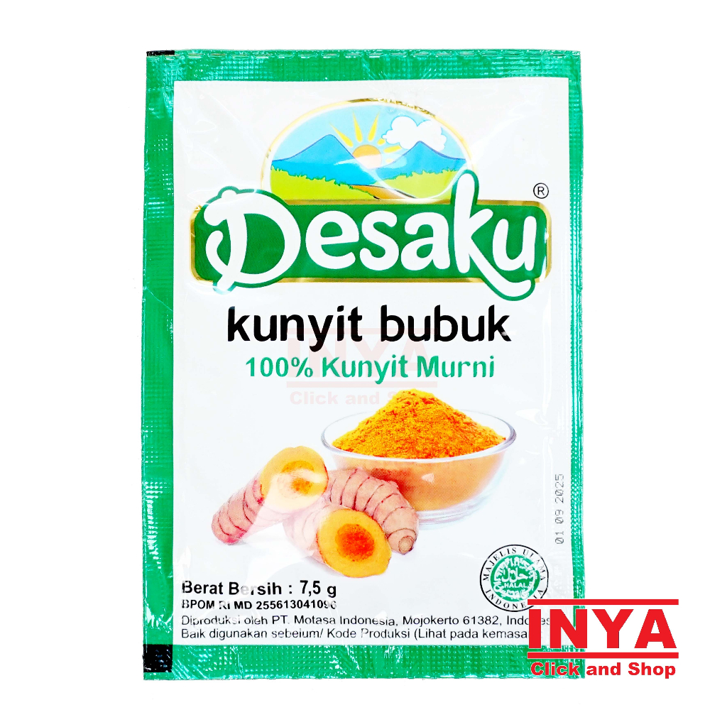 

Desaku Kunyit Bubuk 100% Murni Kemasan Sachet 7,5gr - Turmeric Powder - Seasonings