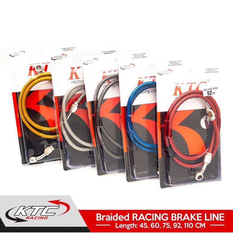 SELANG REM KTC RACING ORIGINAL 45CM 60CM 75CM 92CM 110CM UNTUK DEPAN DAN BELAKANG SEMUA MOTOR UNIVERSAL 45 60 75 92 110 CM