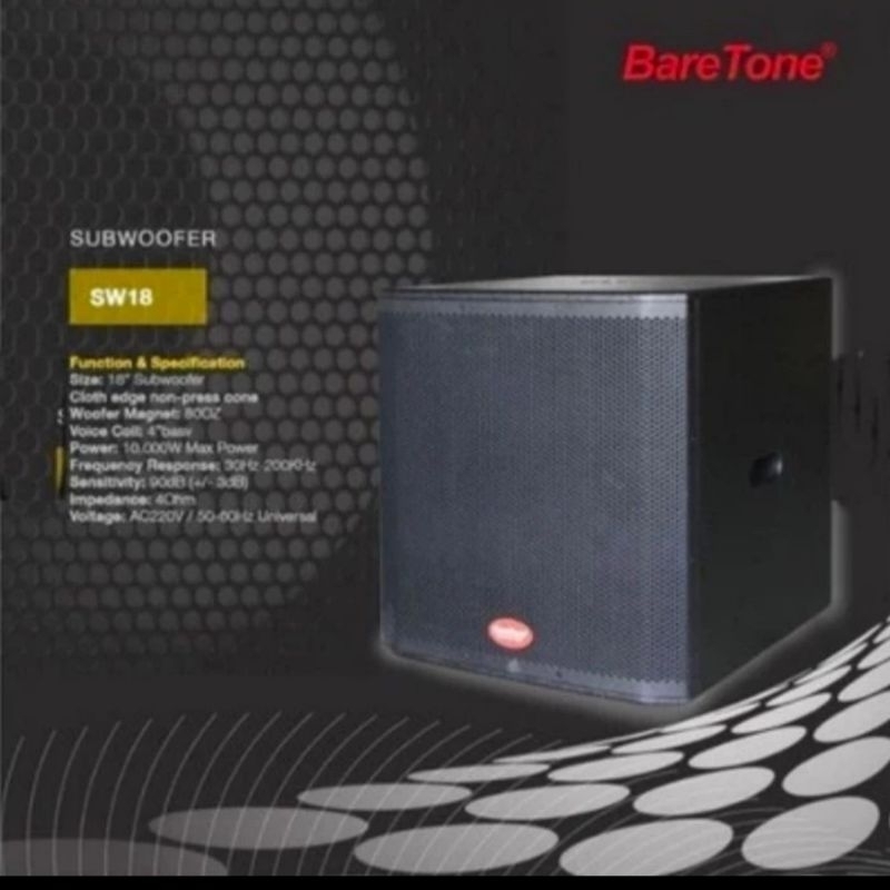 Subwoofer Aktif Baratone SW18 SW 18 Original 18 Inch  SW-18 Inch