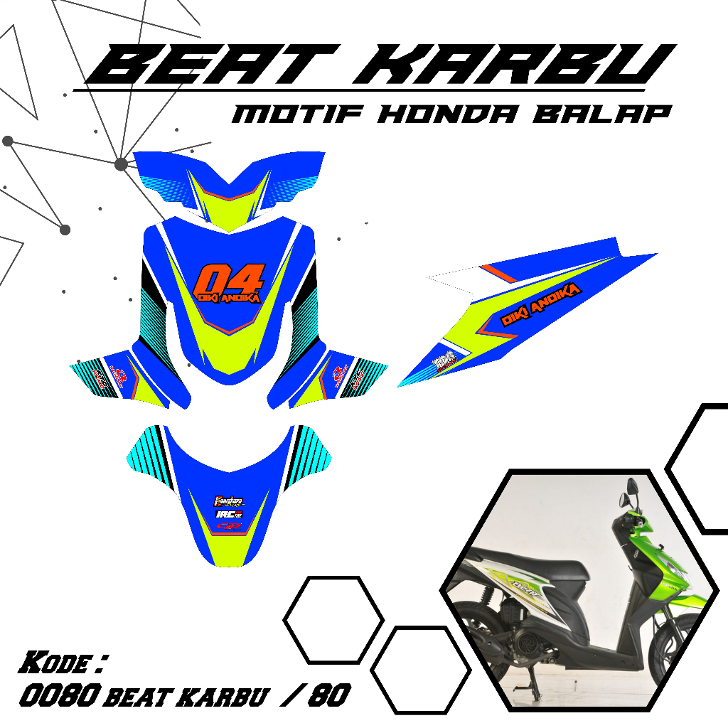 Decal Stiker Motor Full Body Honda  Beat Karbu Street / Esp / Fi / Pop Custom Desain