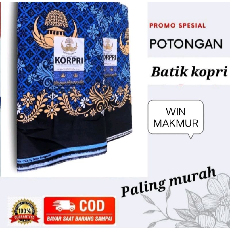 Kain batik KOPRI ukuran  3meter X 1meter / Kain seragam batik KOPRI
