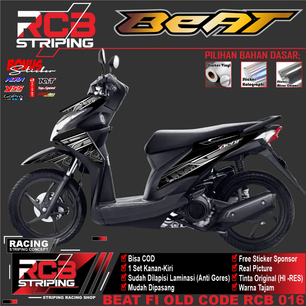 striping sticker variasi beat fi 2013-2015 motif Eelegan RCB 016