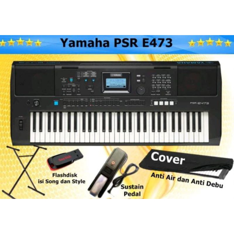 Keyboard Yamaha PSR E473/E-473/E 473 Garansi Resmi