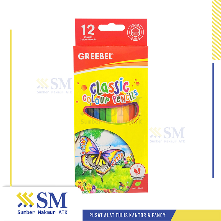 

PENSIL WARNA 12 WARNA GREEBEL 7012 CLASSIC PANJANG