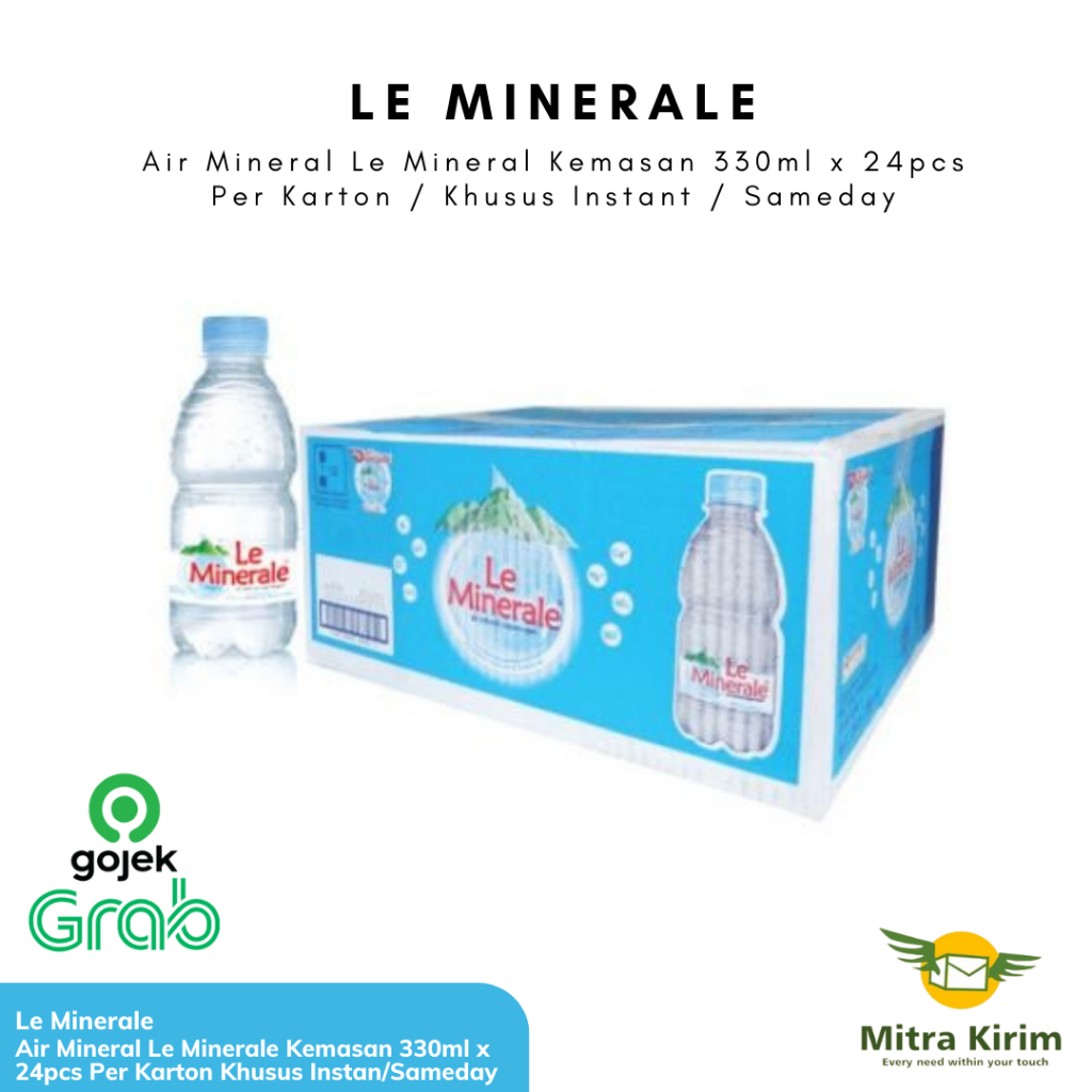 

Le Minerale - Air Mineral Kemasan Botol 330ml/600ml/1500ml Khusus Instan/Sameday