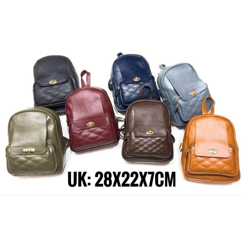 tas ransel kulit sapi asli tas gendong papirut garut size S