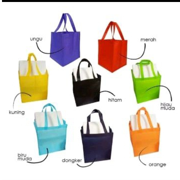 TAS SPUNBON BOX NASI 22x22 (SABLON CUSTOM) TAS SOUVENIR, SYUKURAN