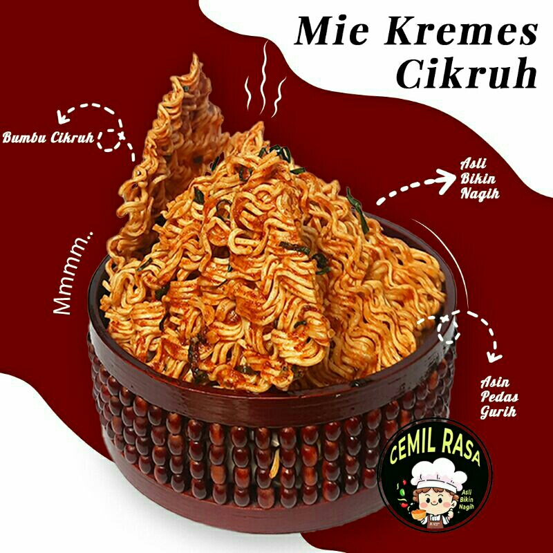 

mie kremes pedas/mie cikruh pedas/mie kriting/ seblak kering