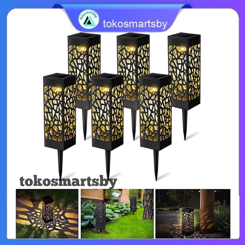 Lampu Solar Taman Panjang Kotak / Lampu Taman Tancap Model Minimalis Outdoor Sensor Cahaya