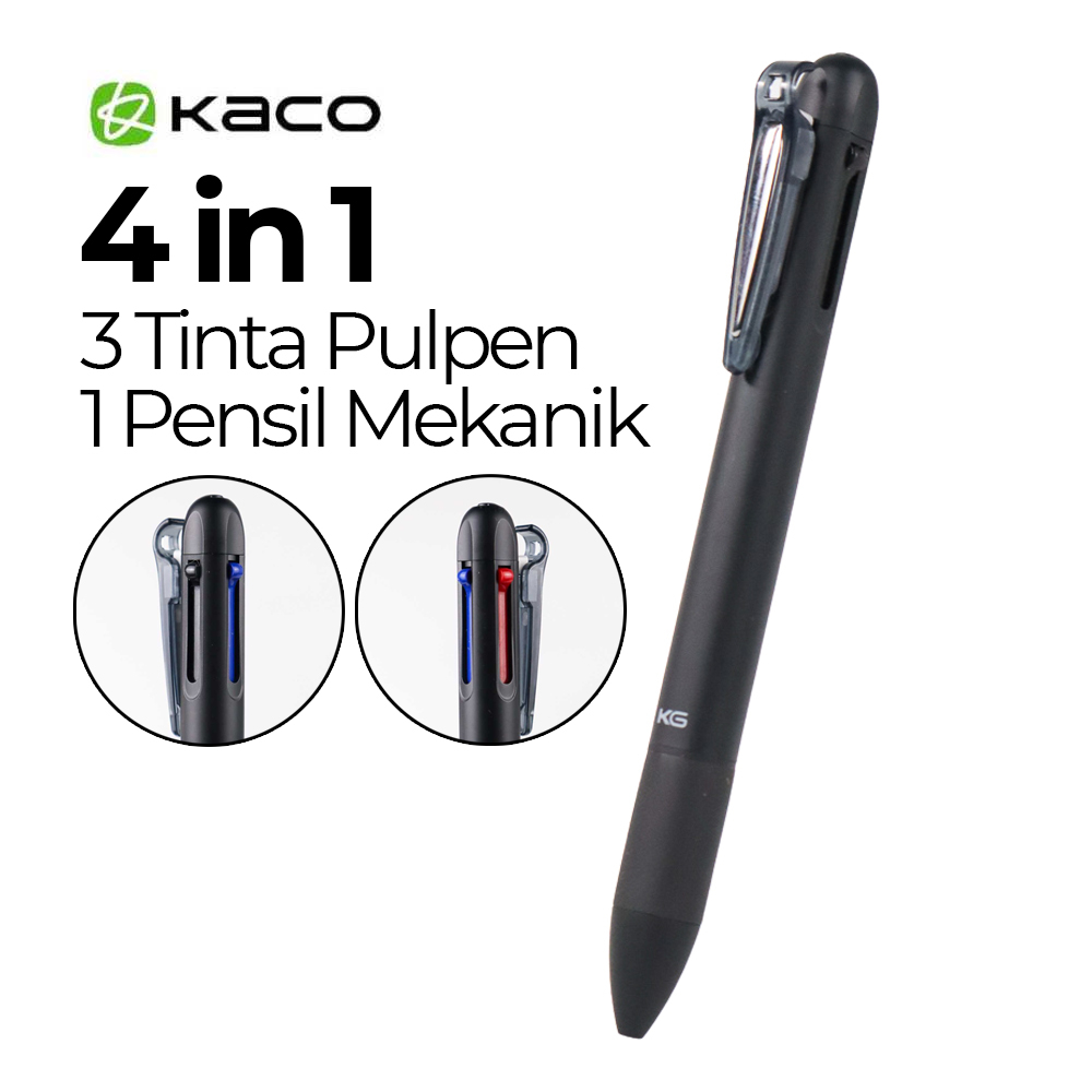 

MODULE 4in1 Pena+Pensil Mekanik 0.5mm K1030 (Black Blue Red Ink) Kaco